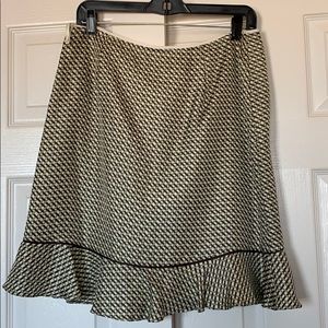 100% silk green pattern skirt